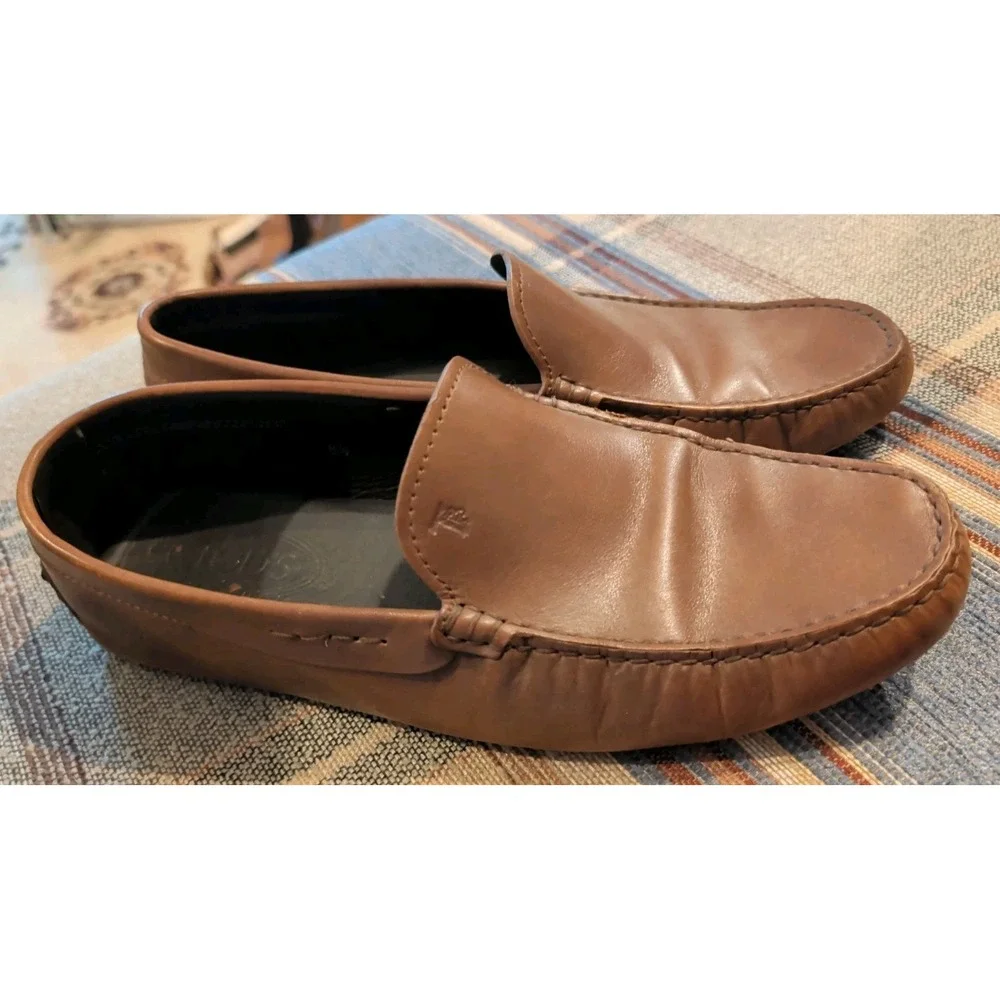 Men's Tod's Brown Leather Moccasin Loafers Driving Shoes Size 8.5